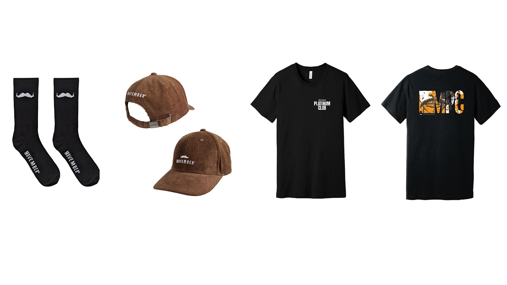 Photo showing exclusive merchandise for US Movember Platinum Club members.