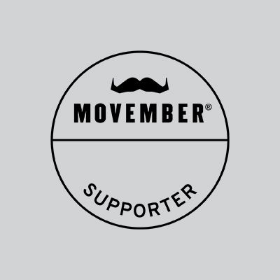 A graphic of a Movember brand mark which says "Movember Supporter"