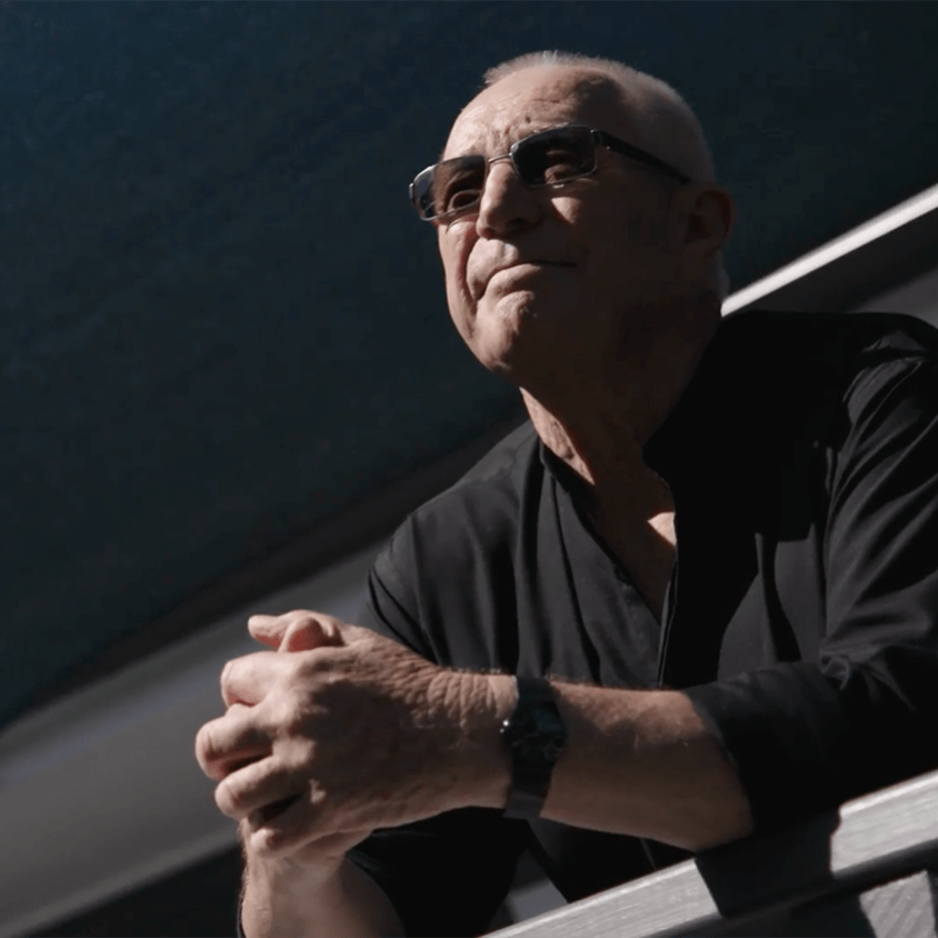 Elderly man looking into distance