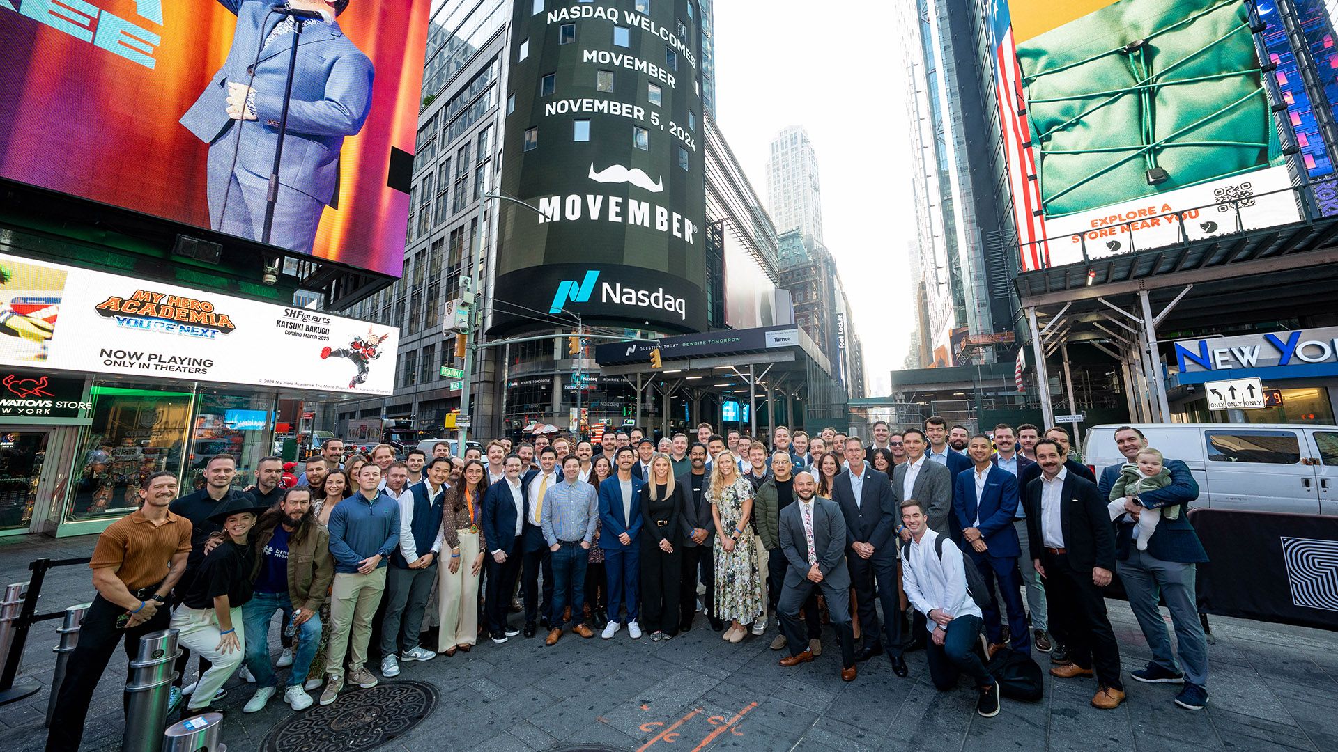 Movember supporters in Times Square