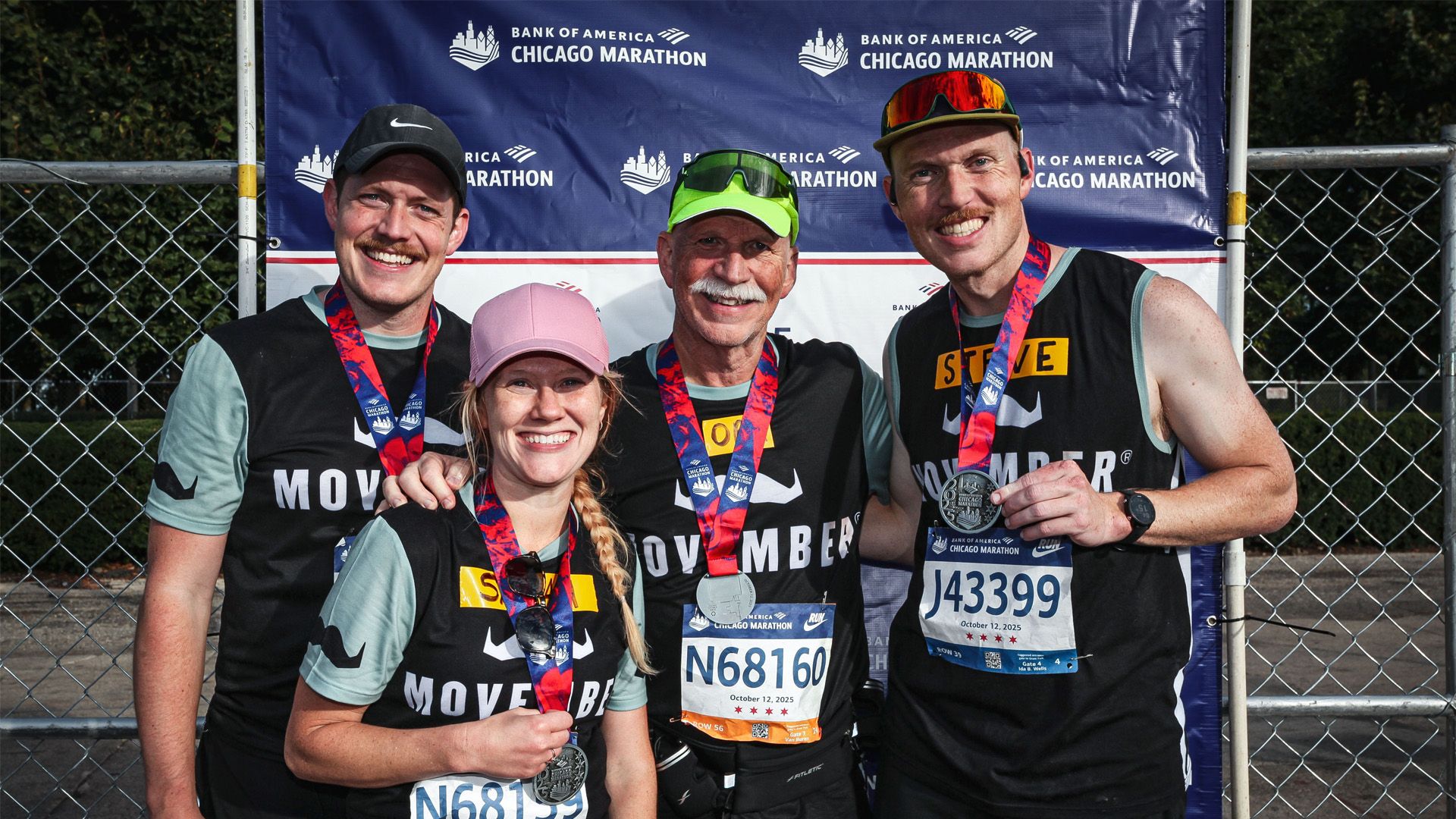 Movember marathoners after finishing the Bank of America Chicago Marathon